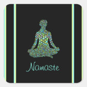 ナマステヨガポーズセレパーソナライズされたネ スクエアシール (正面)