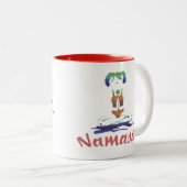 ナマステヨガマグゼンと禅引用文。 ツートーンマグカップ (正面右)