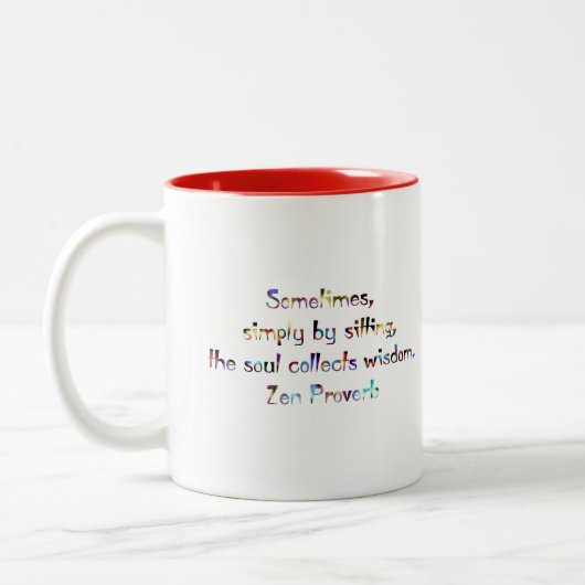 ナマステヨガマグゼンと禅引用文。 ツートーンマグカップ (左)