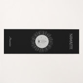 ナマステヨガマンポーズグラフィックグレーの円黒 ヨガマット (正面(横))