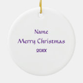 ナマステヨガロータスウーマンフラワーバイオレットオーナメント セラミックオーナメント (裏面)