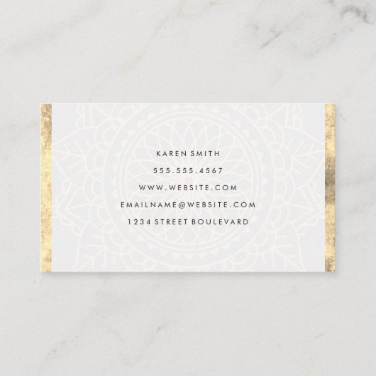 ナマステヨガロータスポジションゴールドフォイル 名刺 (裏面)