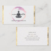 ナマステヨガロータスポジション金ゴールドトリムグランジ 名刺 (正面/裏面)