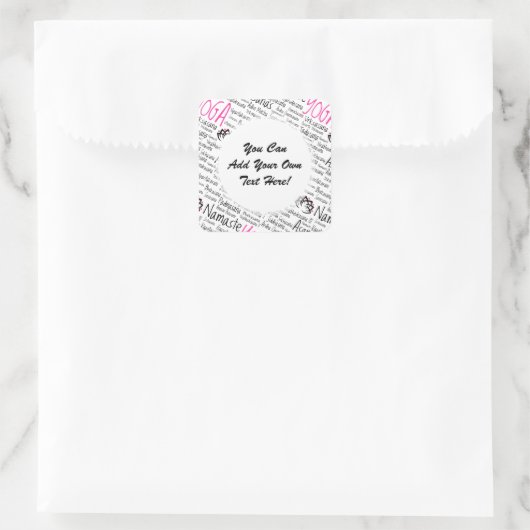 ナマステヨガ位置アサナはサンスクリット語の名前をポーズ スクエアシール (バッグ)