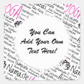 ナマステヨガ位置アサナはサンスクリット語の名前をポーズ スクエアシール (正面)