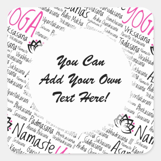 ナマステヨガ位置アサナはサンスクリット語の名前をポーズ スクエアシール (正面)