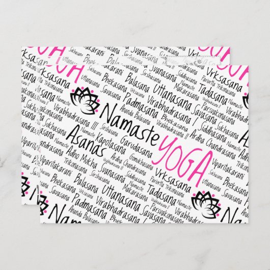 ナマステヨガ位置アサナはサンスクリット語の名前をポーズ ポストカード (正面/裏面)