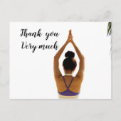 ナマステヨガ女性の手を上げる感謝 ポストカード (正面)