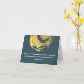 ナマステヨガ瞑想引用文ブルー金ゴールド禅サイン カード (黄色い花)