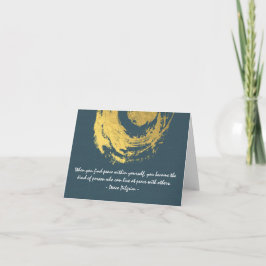 ナマステヨガ瞑想引用文ブルー金ゴールド禅サイン カード