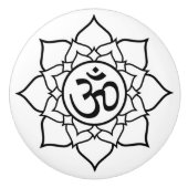 ナマステラウンドドアノブ白黒セラミックプル セラミックノブ (正面)