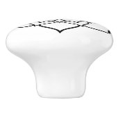 ナマステラウンドドアノブ白黒セラミックプル セラミックノブ (側面)