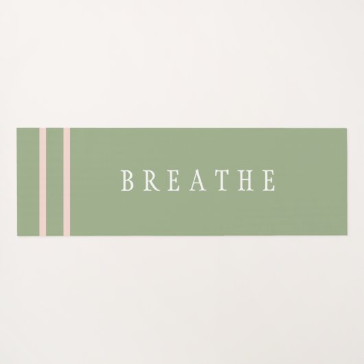 ナマステリスクピンクとグリーンのストライプ ヨガマット (裏面(横))