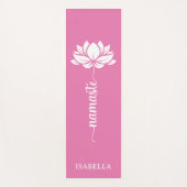 ナマステロータスフラワーモダンピンク名前をカスタムする ヨガマット (正面)