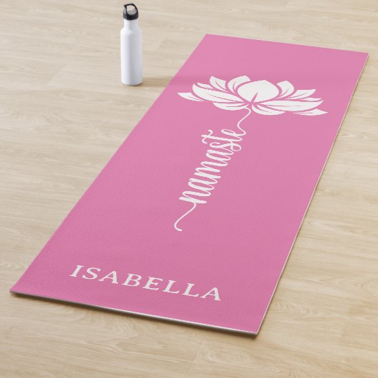 ナマステロータスフラワーモダンピンク名前をカスタムする ヨガマット (インサイチュ)