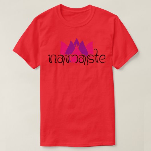 ナマステロータスフラワー Tシャツ (デザイン正面)