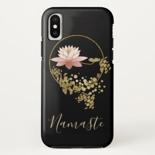 *~*ナマステロータス金ゴールドグリッターブラッガーリーク iPhone XSケース