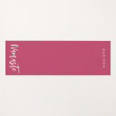 ナマステ名モダンハイビスカスレッドコットンホワイト ヨガマット (正面(横))