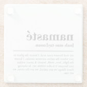 ナマステ定義ヨガメディモダンティミニマルング ガラスコースター (裏面)