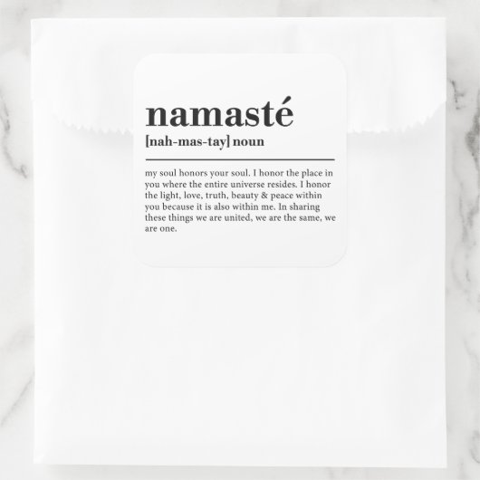 ナマステ定義ヨガメディモダンティミニマルング スクエアシール (バッグ)