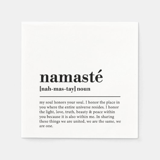 ナマステ定義ヨガメディモダンティミニマルング スタンダードカクテルナプキン (正面)