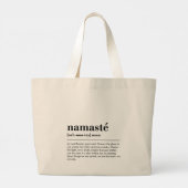 ナマステ定義ヨガメディモダンティミニマルング ラージトートバッグ (裏面)