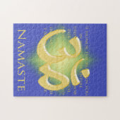 ナマステ定義(オムシンボル付き) – 青 ジグソーパズル (横)