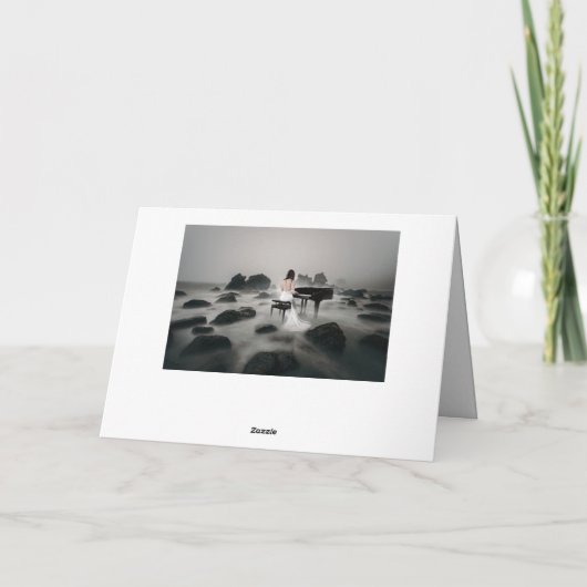 ナマステ引用文ありがとうファンタジーミュージックピアノ カード (裏面)