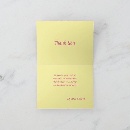 ナマステ引用文ありがとう金ゴールドフレームピンクリボン カード (内部)