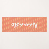 ナマステ引用文サケ及びサンゴ模様フィットネス ヨガマット (正面(横))