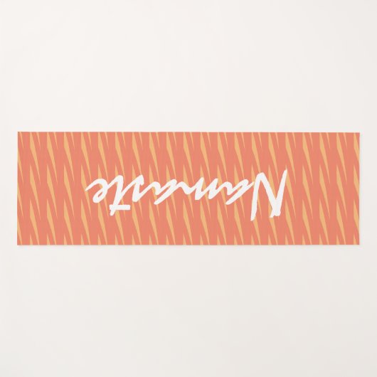 ナマステ引用文サケ及びサンゴ模様フィットネス ヨガマット (正面(横))