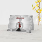 ナマステ引用文サンキュユー禅仏僧 カード (黄色い花)