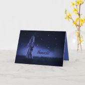 ナマステ引用文サンキュースピリチュアルナイトスカイスターズ カード (黄色い花)