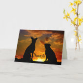 ナマステ引用文サンキューユーアニマルドッグフレンドサンセット カード (黄色い花)