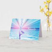 ナマステ引用文サンキューヨガポーズツリーオブライフ カード (黄色い花)