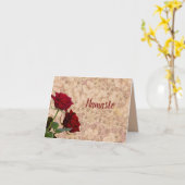 ナマステ引用文サンキューレッドローゼスヴィンテージデザイン カード (黄色い花)