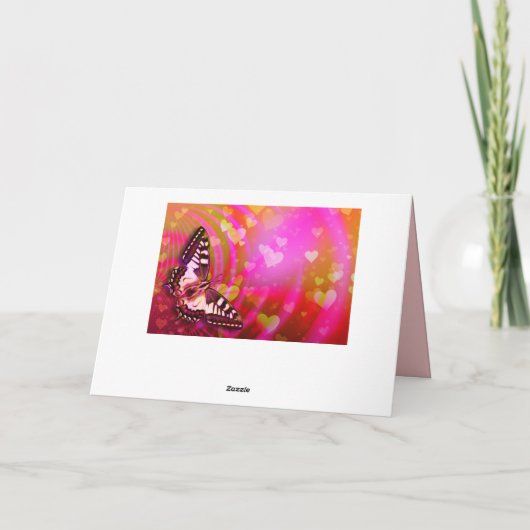 ナマステ引用文サンキューロマンチックバタフライハート カード (裏面)