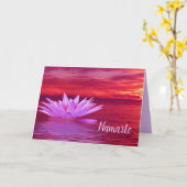 ナマステ引用文サンキューロータスオンサンセット海 カード (黄色い花)