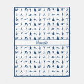 ナマステ引用文ゼンヨガロータス フリースブランケット (正面)