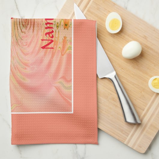 ナマステ引用文ツリーオブライフ禅ヨガ キッチンタオル (四つ折り)