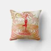 ナマステ引用文ツリーオブライフ禅ヨガ クッション (裏面)