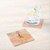 ナマステ引用文ツリーオブライフ禅ヨガ スクエアペーパーコースター (インサイチュ)