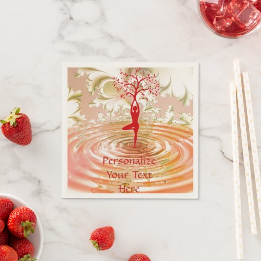 ナマステ引用文ツリーオブライフ禅ヨガ スタンダードカクテルナプキン (インサイチュ)