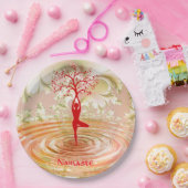 ナマステ引用文ツリーオブライフ禅ヨガ ペーパープレート (パーティー)