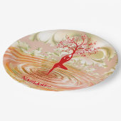 ナマステ引用文ツリーオブライフ禅ヨガ ペーパープレート (アングル)