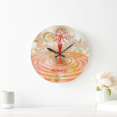 ナマステ引用文ツリーオブライフ禅ヨガ ラージ壁時計 (ホーム)