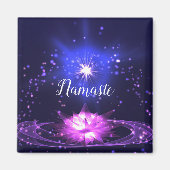 ナマステ引用文パープルクリスタルロータス&スター マグネット (正面)