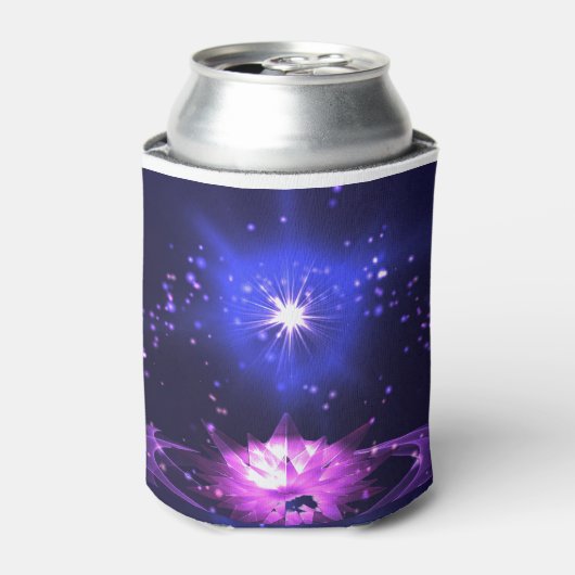 ナマステ引用文パープルクリスタルロータス&スター 缶クーラー (缶正面)