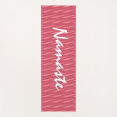 ナマステ引用文ピンクとピンクコーラルパターンフィットネス ヨガマット (正面)