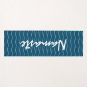 ナマステ引用文ブルーとグリーンパターンフィットネス ヨガマット (正面(横))